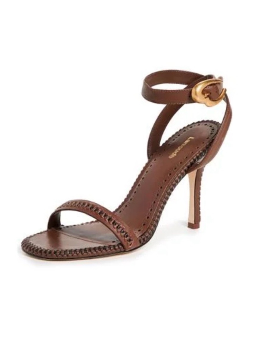 NEW Larroudé Verona stiletto sandals in a burnt umber leather size 7.5